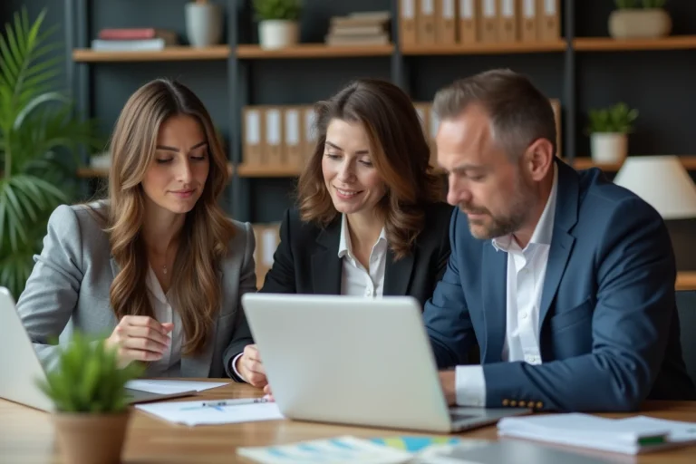 Groupe de professionnels en réunion d'affaires